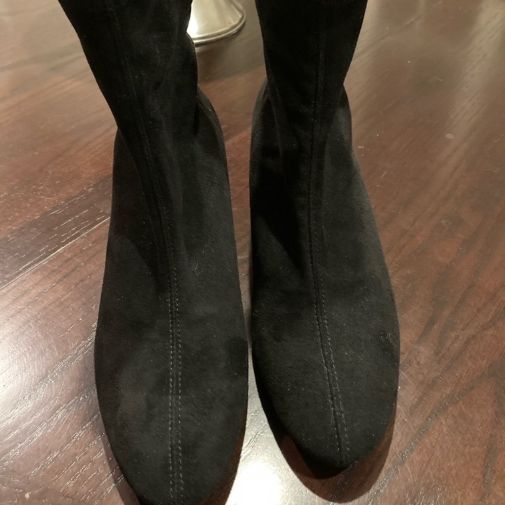 Zara Black Ankle Boots with Tortoiseshell Block Heel - Picture 5 of 5